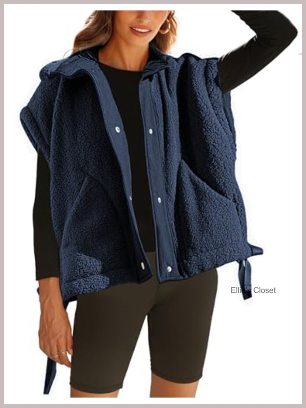 Sherpa Fleece Vest Fuzzy Oversized Sleeveless Jacket